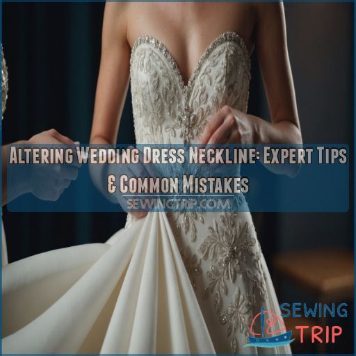 Altering wedding dress neckline Altering wedding dress neckline