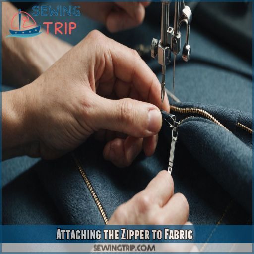 Attaching the Zipper to Fabric