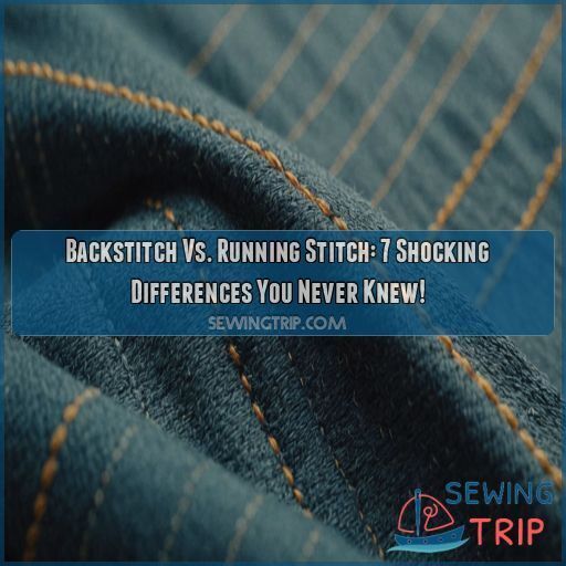 Backstitch vs. running stitch comparison Backstitch vs. running stitch comparison