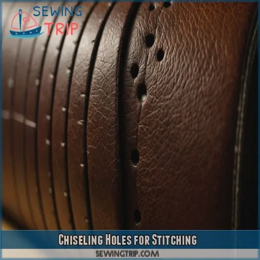 Chiseling Holes for Stitching