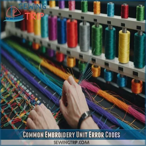 Common Embroidery Unit Error Codes