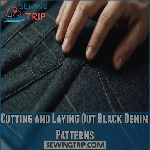 Cutting and Laying Out Black Denim Patterns