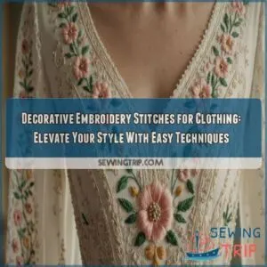 Decorative embroidery stitches for clothing