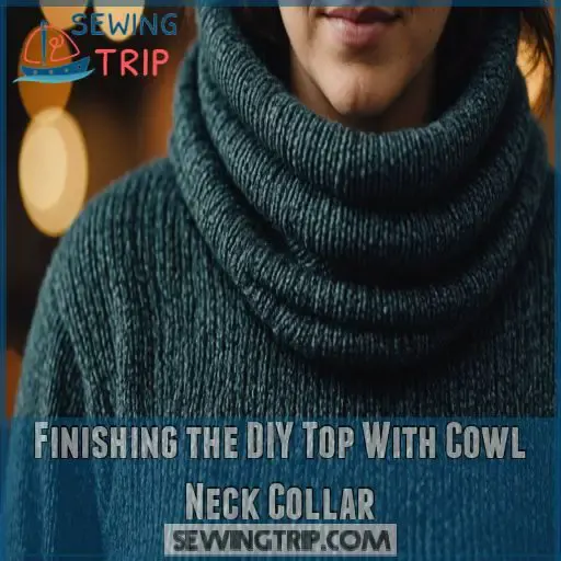 Finishing the DIY Top With Cowl Neck Collar