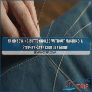 Hand sewing buttonholes without machine