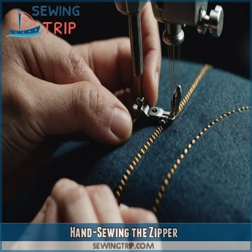 Hand-Sewing the Zipper