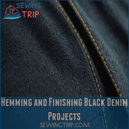 Hemming and Finishing Black Denim Projects