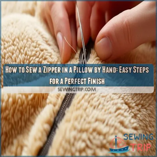 how to sew a zipper in a pillow by hand