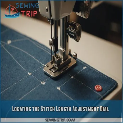 Locating the Stitch Length Adjustment Dial