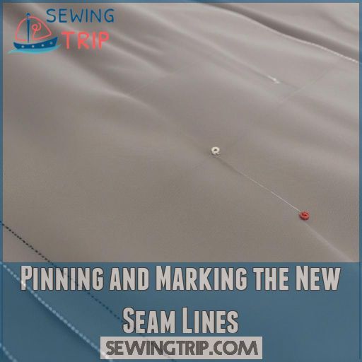 Pinning and Marking the New Seam Lines Pinning and Marking the New Seam Lines