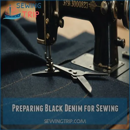 Preparing Black Denim for Sewing