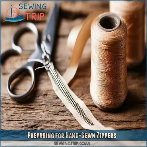 Preparing for Hand-Sewn Zippers