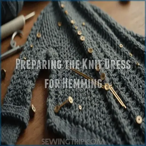 Preparing the Knit Dress for Hemming