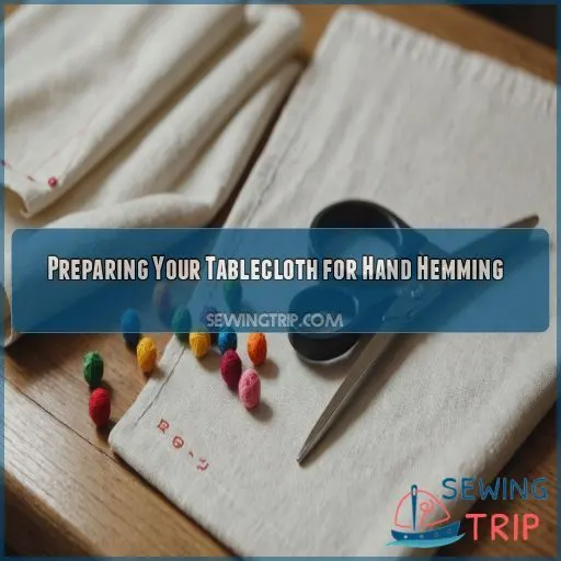 Preparing Your Tablecloth for Hand Hemming