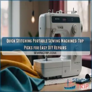 Quick stitching portable sewing machines