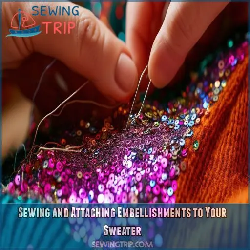 Sewing and Attaching Embellishments to Your Sweater