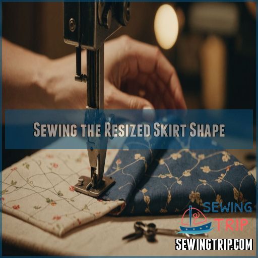 Sewing the Resized Skirt Shape Sewing the Resized Skirt Shape