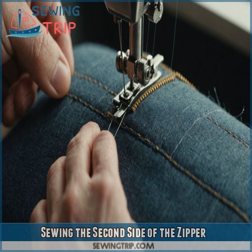 Sewing the Second Side of the Zipper