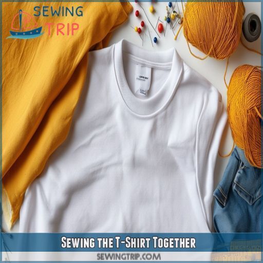 Sewing the T-Shirt Together Sewing the T-Shirt Together
