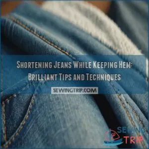 Shortening jeans while keeping hem