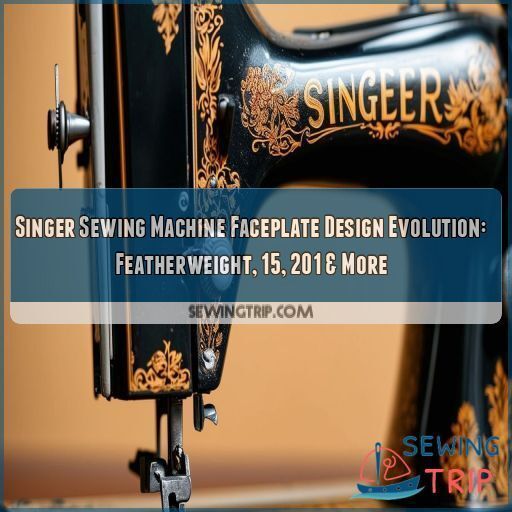 Singer sewing machine with faceplate stylistic variations Singer sewing machine with faceplate stylistic variations