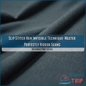 Slip stitch hem invisible technique