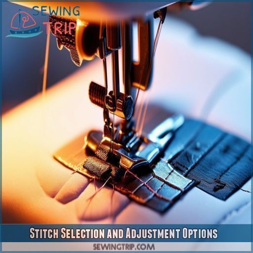 Stitch Selection and Adjustment Options Stitch Selection and Adjustment Options