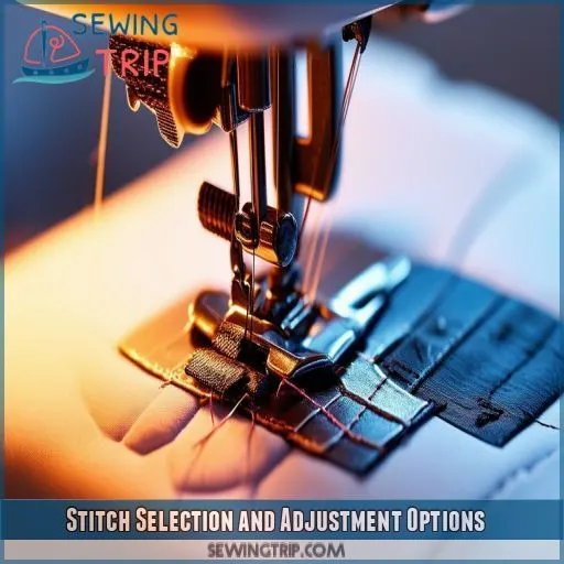 Stitch Selection and Adjustment Options