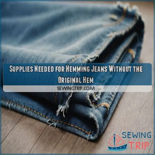 Supplies Needed for Hemming Jeans Without the Original Hem