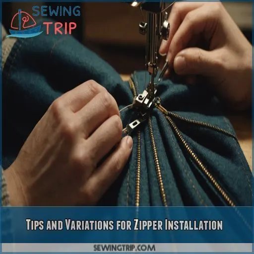 Tips and Variations for Zipper Installation