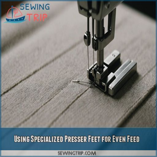 Using Specialized Presser Feet for Even Feed Using Specialized Presser Feet for Even Feed