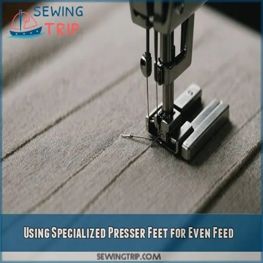 Using Specialized Presser Feet for Even Feed