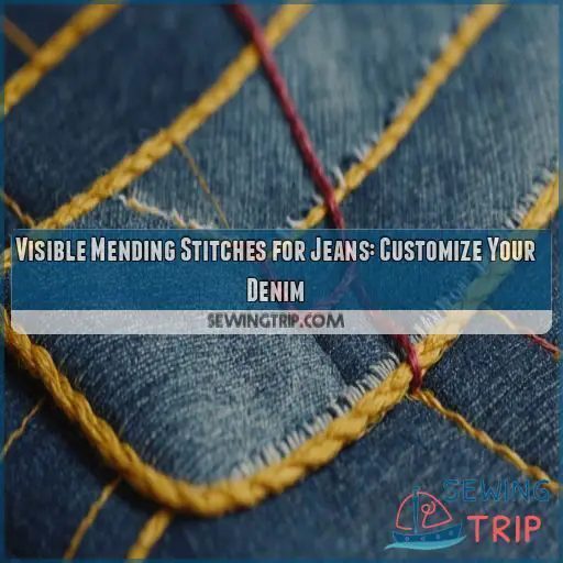 Visible mending stitches for jeans Visible mending stitches for jeans