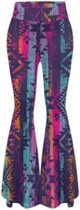 Women Flare Leggings Skulls Elastic