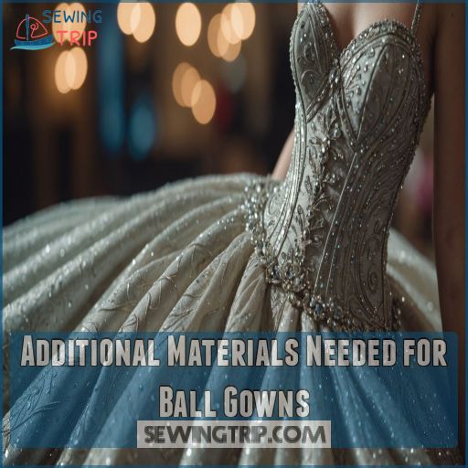 Additional Materials Needed for Ball Gowns