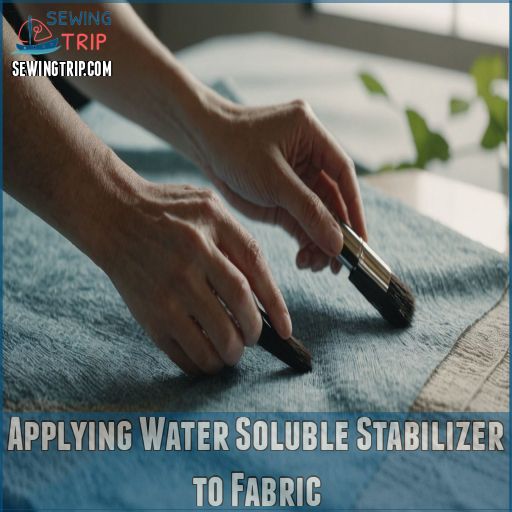 Applying Water Soluble Stabilizer to Fabric