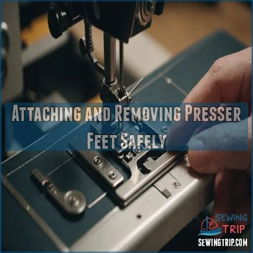 Attaching and Removing Presser Feet Safely