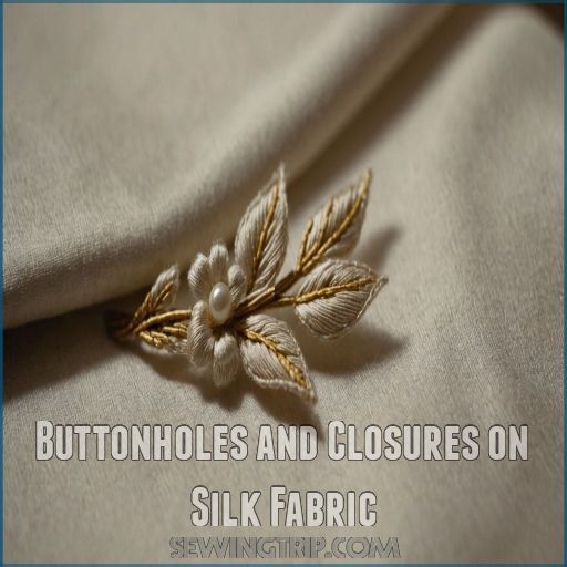 Buttonholes and Closures on Silk Fabric Buttonholes and Closures on Silk Fabric