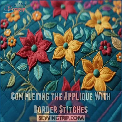 Completing the Applique With Border Stitches