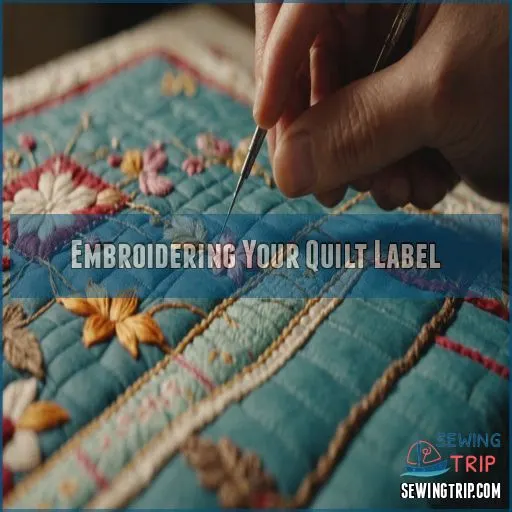 Embroidering Your Quilt Label