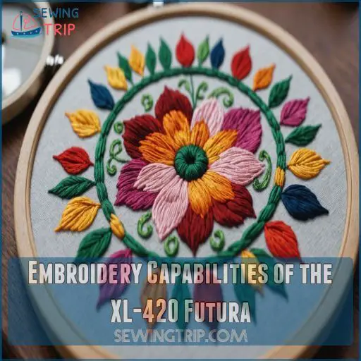 Embroidery Capabilities of The XL-420 Futura Embroidery Capabilities of The XL-420 Futura