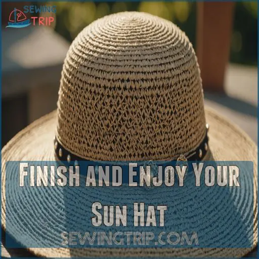 Finish and Enjoy Your Sun Hat