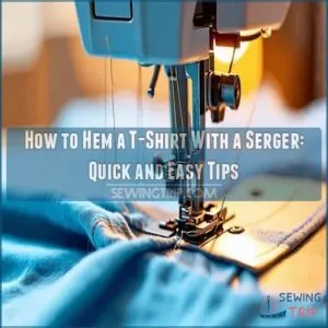 how to hem a t shirt with a serger