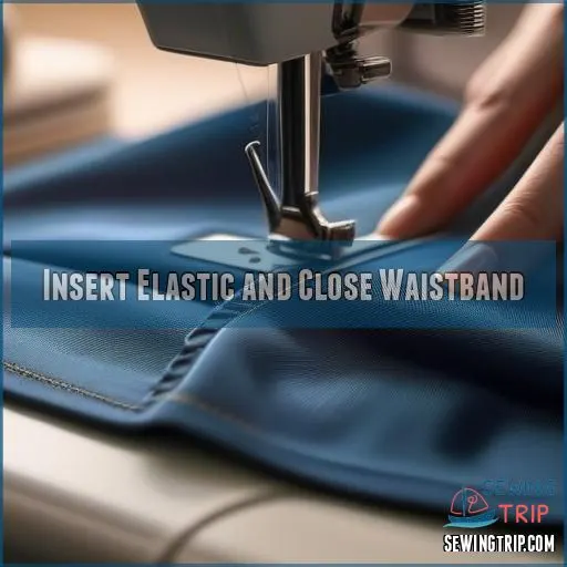 Insert Elastic and Close Waistband