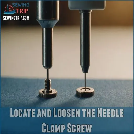 Locate and Loosen the Needle Clamp Screw