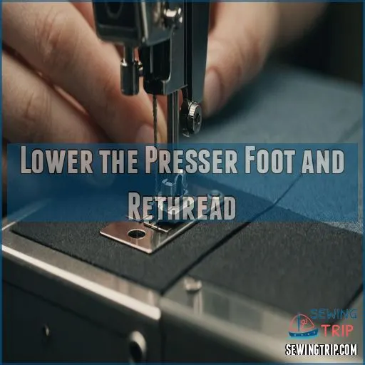 Lower the Presser Foot and Rethread