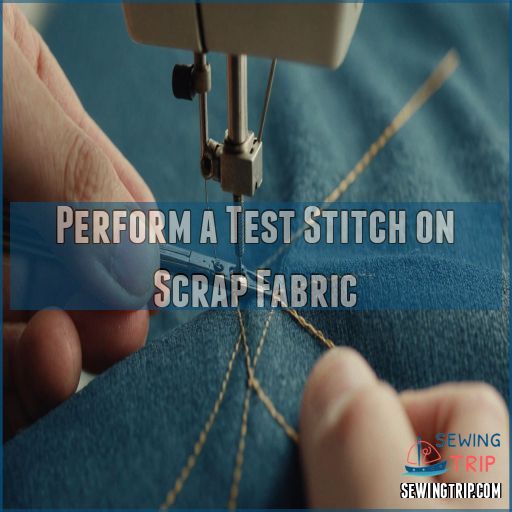 Perform a Test Stitch on Scrap Fabric