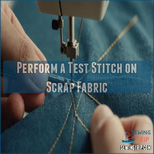 Perform a Test Stitch on Scrap Fabric