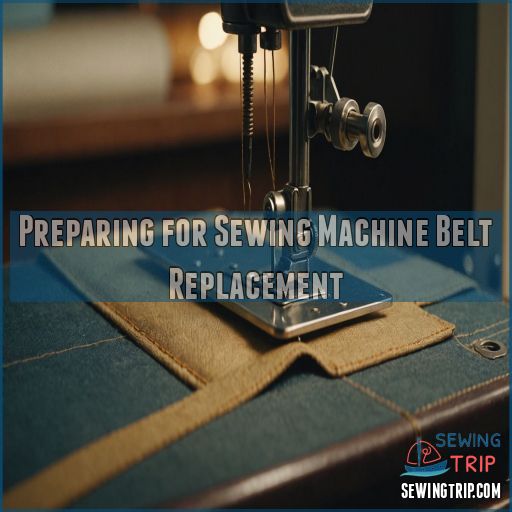 Preparing for Sewing Machine Belt Replacement