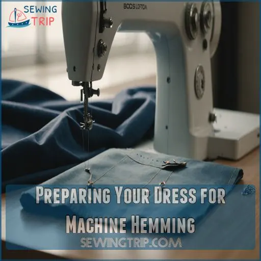 Preparing Your Dress for Machine Hemming